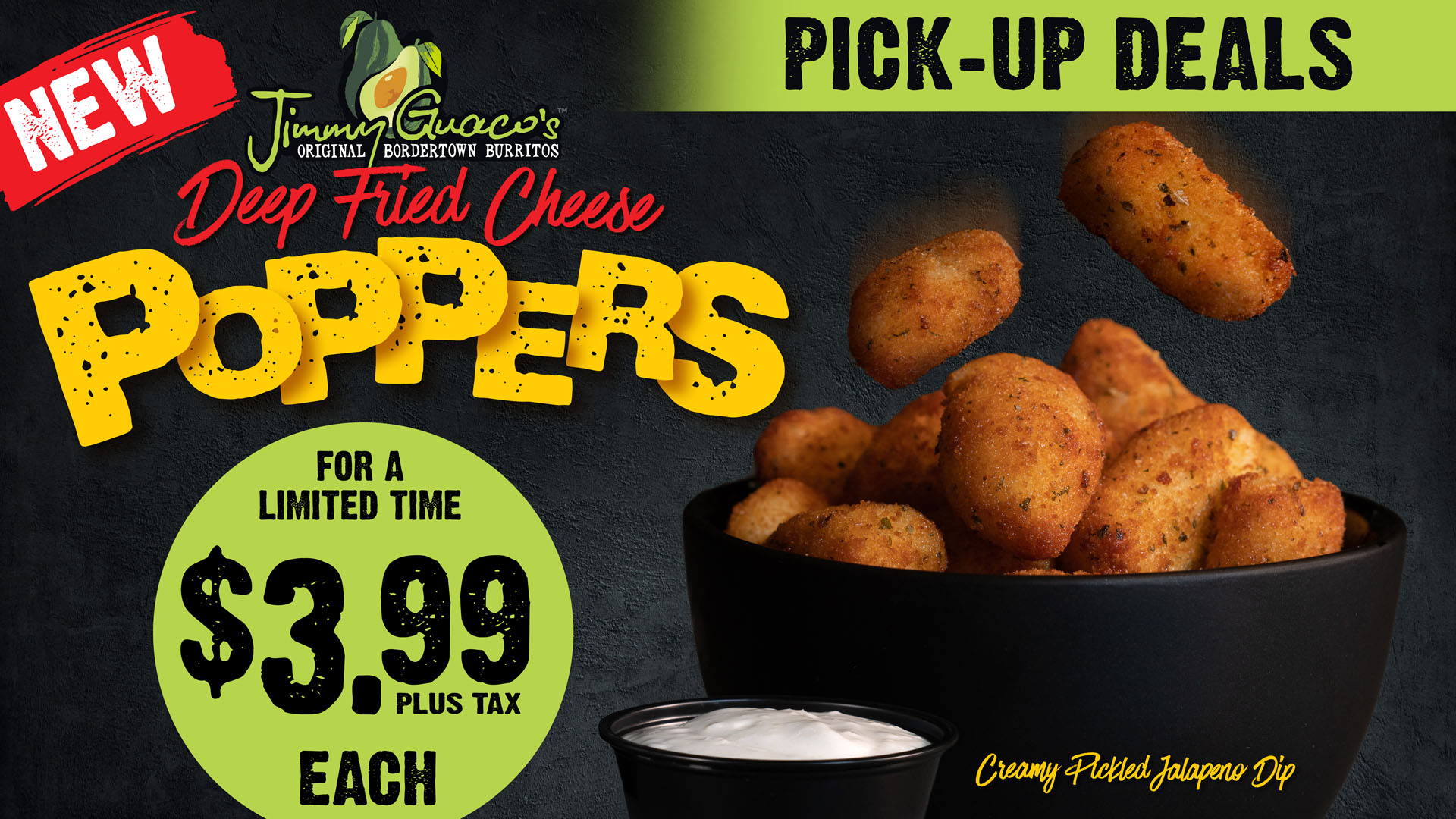 Jimmy Guaco's jalapeño poppers promotional design
